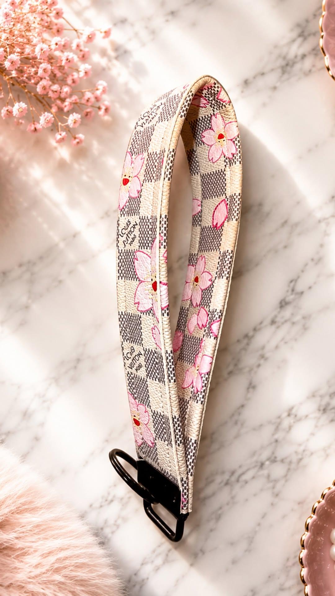 Pink checker girlie keychain